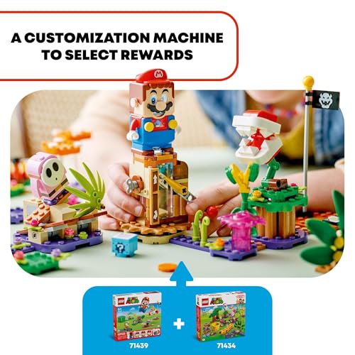 Super Mario Soda Jungle Maker Set, regalo di compleanno personalizzabile, set da gioco Mario per bambini, ragazzo timido rosa e un Wiggler, giocattoli della giungla per ragazzi, ragazze e - Lego - Immagine 2
