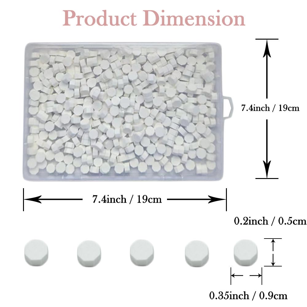 Ioggser 560 PCS Octagon Wax Beads for Wax Seal Stamp Sealing Beads for Wedding & Party Invitations (White) - Image 3