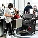 BYOOTIQUE Black Rolling Makeup Case Trolley Lockable with Mirror Light Pro Large Cosmetic for Artists Hair Stylist Barber Organized