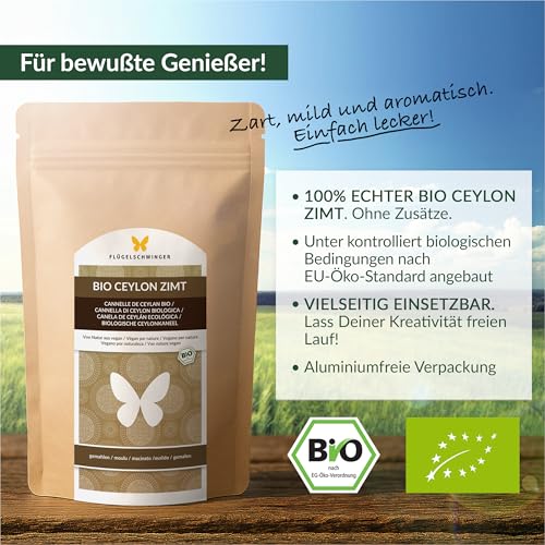1kg BIO Ceylon Zimt, nach EU-ÖKO-Standard kultiviert und hergestellt, ohne Zusätze (1000g)