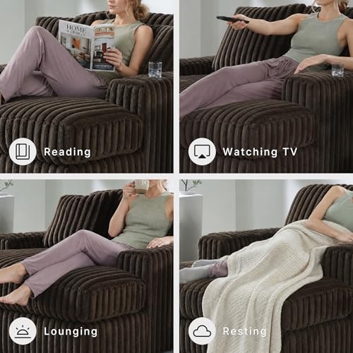 Image of Signature Design by Ashley Midnight-Madness Contemporary Oversized Chaise with Reversible Cushions, USB Ports and Cup Holders, Dark Brown