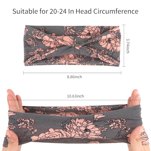 Image of YARIEW 6Pcs Headbands Paisley Bandanas Head Bands Sweat Band Hair Wrap Headwrap Fashion Boho Wide Thick Workout Yoga Elastic Headbands Mens Cooling Running Sports Headband Sweatbands for Women and Men