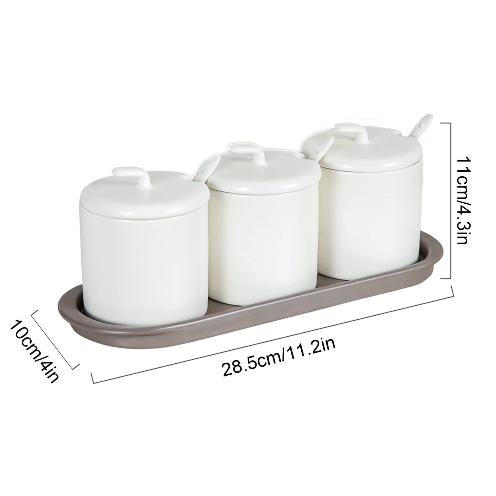 Pot à sucre en céramique, Pot à sel, Sucrier domestique avec cuillère, récipient à sucre de couleur unie, pots à épices en porcelaine anti-humidité et anti-poussière, pot à sucre avec couvercle pratiq