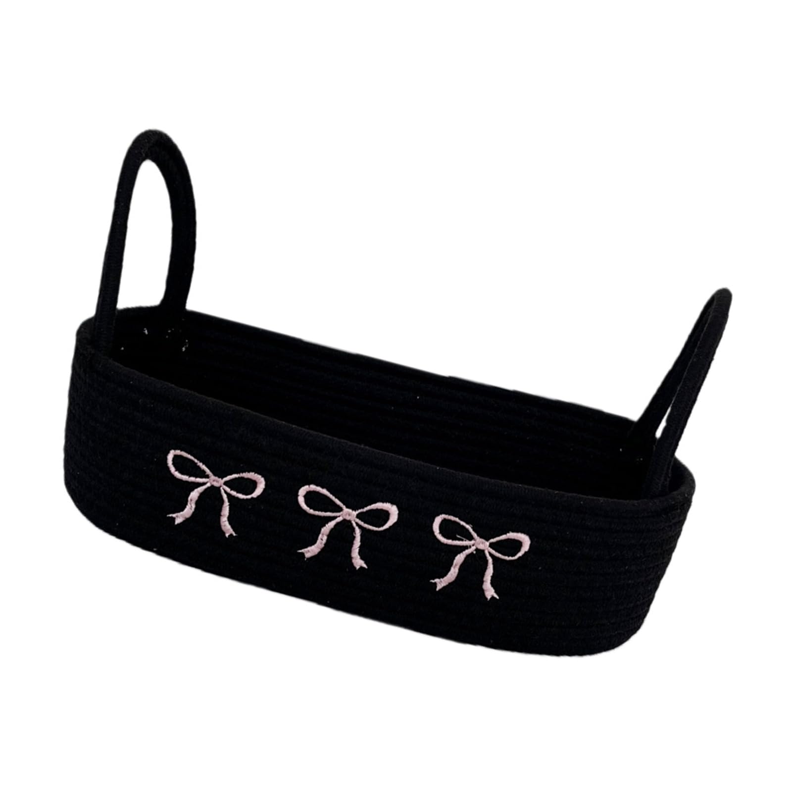 Nordic Styles Cotton Rope Storage Bin Bowknot Handle Decorative Basket Storage Organizers for Home Offices Organization Organizers