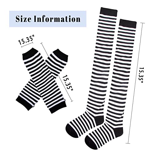 Image of Over Knee Rainbow Thigh High Socks Cosplay Accessories for Women Fashion Wild Long Striped Leg warmers