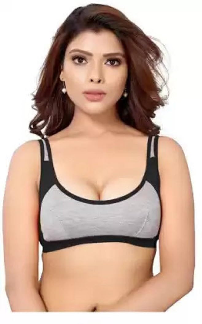Women Sports Non Padded Bra (Black)-image-36