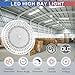 OSTEK High Bay LED Light, 100W/120W/150W Power Tunable(160LM/W) 5000K White UFO Bay Light for Garage Workshop Warehouse, 0-10V Dimmable, Hook Mount, 100-277Vac, ETL DLC Listed
