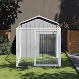 Niche pour Chien avec Cour Gris Clair 117x201x123 cm,Articles pour...