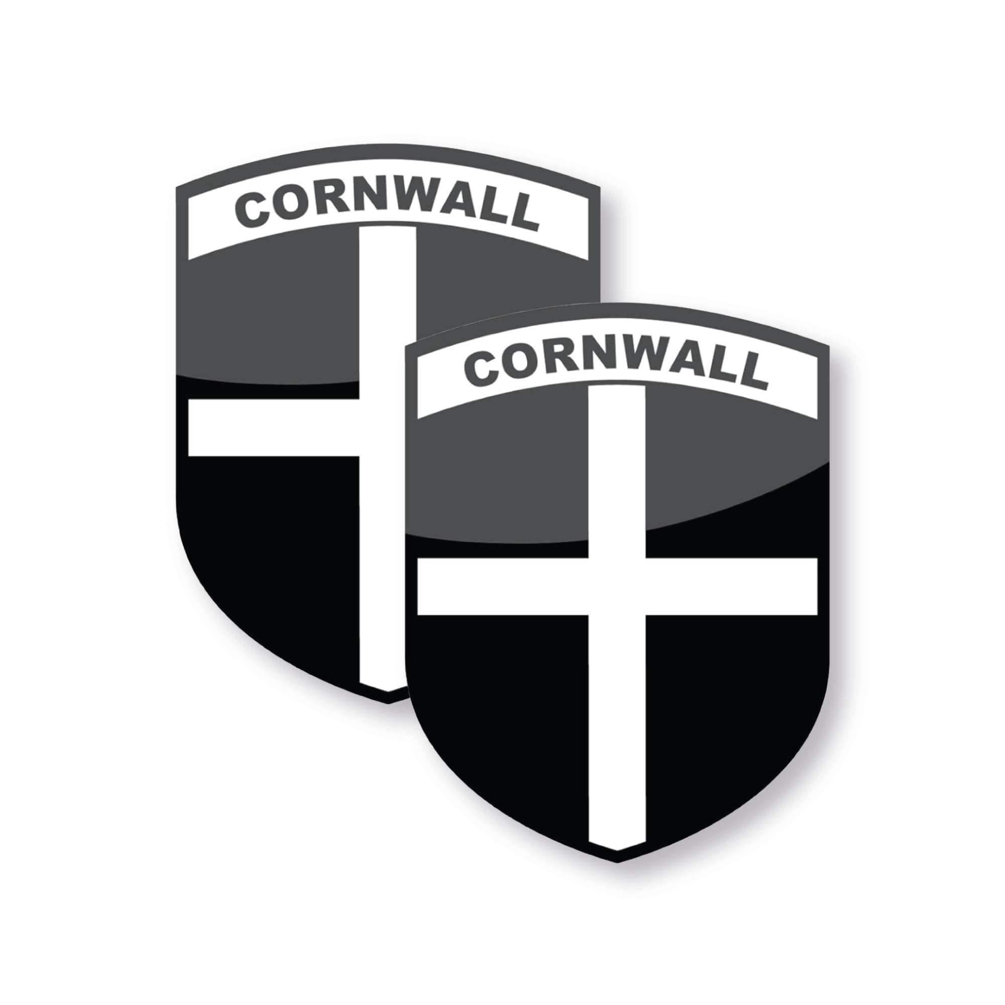 stika.co Set of 2 Cornwall Flag Static Cling Stickers – Reusable Vinyl Decals for Windows, Perspex, and Glass Surfaces – 87 x 66mm