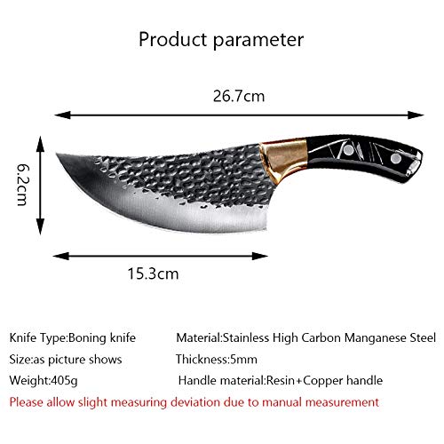 Boning Knife, 6 inch Stainless High Carbon Manganese Steel Boning Knife Handmade Kitchen Knives Fishing Knife Meat Cleaver Outdoor Cutter Tool BY ZZYY (Color : Red handle)