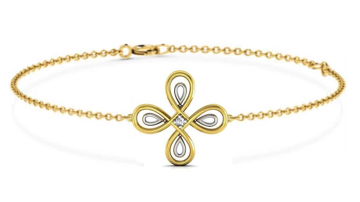 New Collection 18K (750) Yellow Gold and Diamond Charm Bracelet-image-27