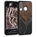 Produktbild kwmobile Schutzhülle kompatibel mit Huawei P30 Lite - TPU Bumper - Holz Glory Marmor Schwarz Weiß Dunkelbraun