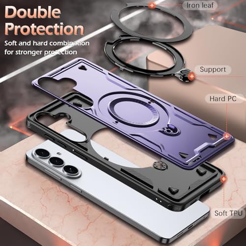 Image of for Samsung Galaxy S26 Plus Case Magnetic with stand, with Mag-Safe, with Screen Protector, Wireless Charging, Shockproof for Samsung S26 Plus 5G Phone Case, Ring Holder Cover for Samsung S26 Plus