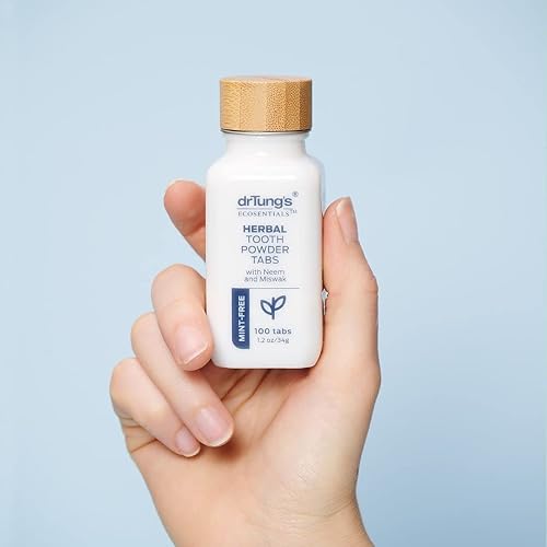 Miniatura 4 de DrTung's Tabletas de pasta de dientes a base de hierbas, pestañas de pasta de dientes sin flúor, pasta de dientes de tamaño de viaje, cumple con la