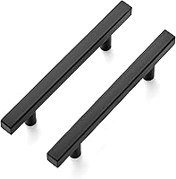 Ravinte 30 Pack 6 Inch Square Cabinet Pulls Matte Black Stainless Steel Drawer Handles 3-3/4" Hole Center