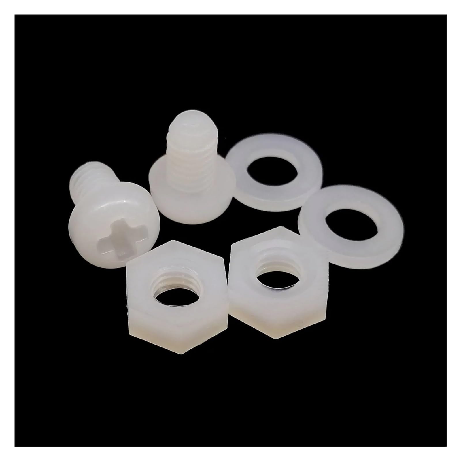 1 Box M2 M2.5 M3 M4 Weiß Kunststoff Nylon Isolierte Hex Abstandshalter Hexagon Säule Spacer Spalte Schraube Mutter Unterlegscheibe Sortiment Kit Set(M2 1300pcs)
