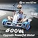 FORESEE 36V Licensed BMW Kids Electric Go Kart, Battery Powered Drift Kart w/Adjustable Seat, Ride On Toy for Big Kids Ages 6+, 8.6MPH Racing Go Cart w/600W Motor, LED Lights & Safety Belt, White