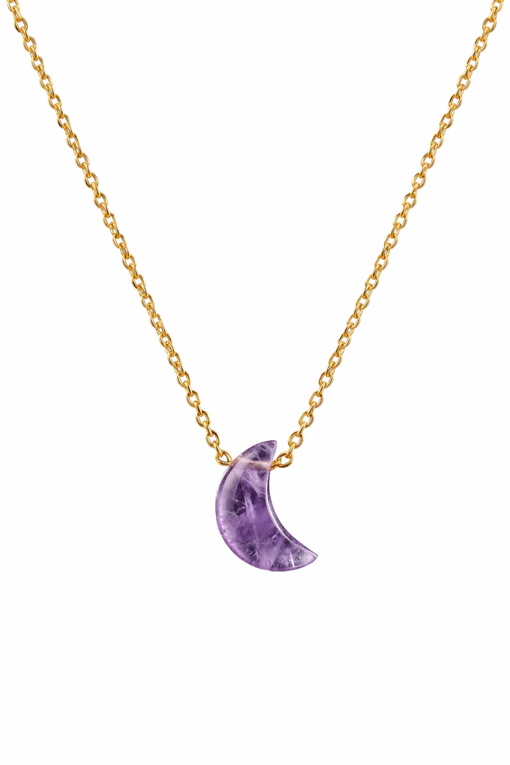 Buy Rex Stones Natural Amethyst Crescent Moon Necklace, Purple