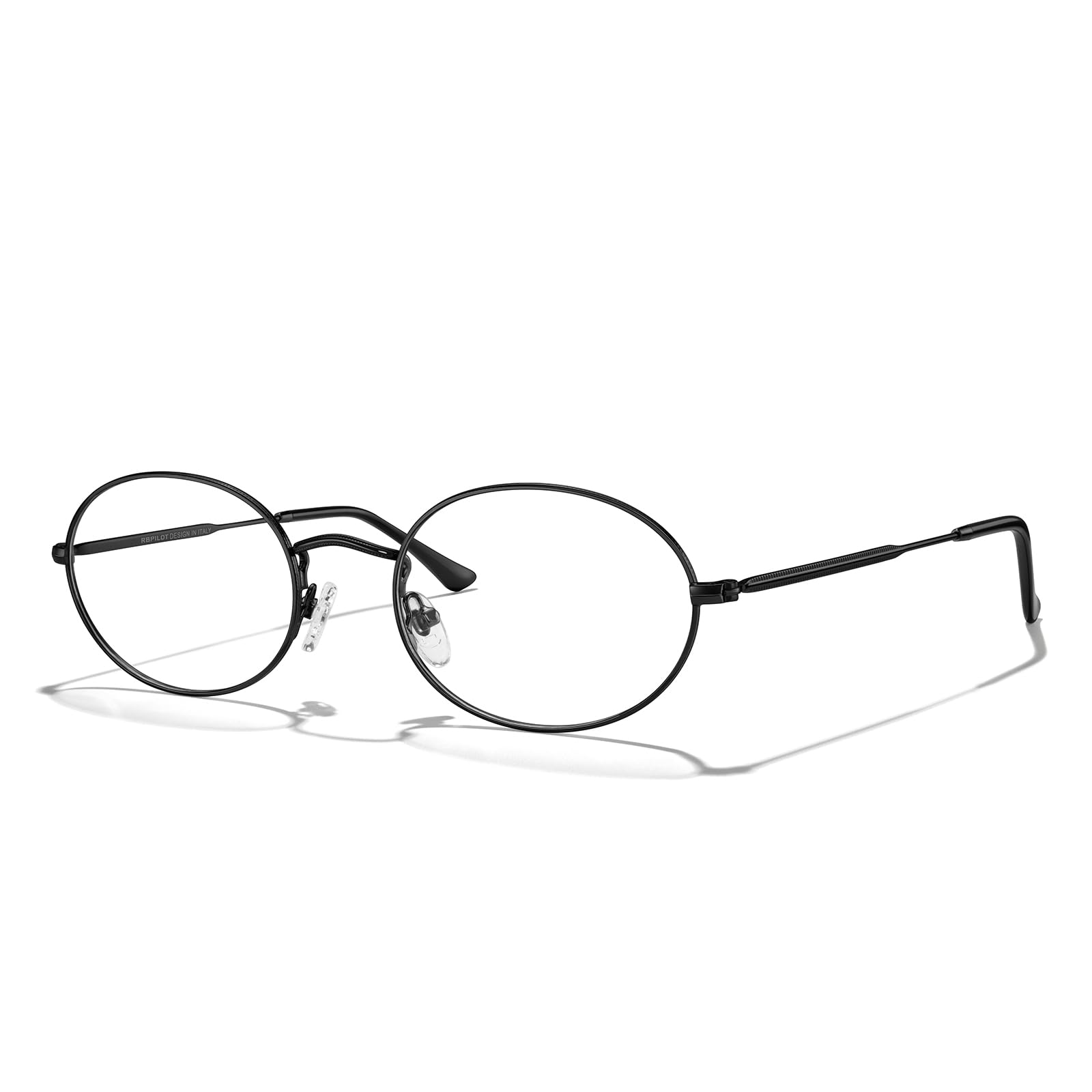RB.Pilot Oval Reading Glasses for Women Men Blue Light Blocking Computer Thin Metal Full Rim Frame Readers