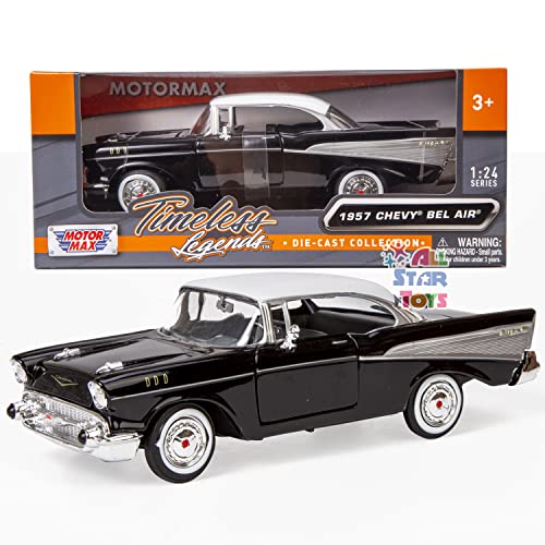 1957 Chevy Bel Air Negro modelo 1:24 Motormax