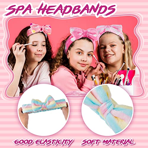 Xuhal 36 Pcs Spa Party Supplies for Girls 12 Kimono Robe V Neck Bathrobe 12 Soft Spa Headband 12 Disposable Foam4