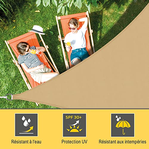 Voile d'ombrage triangulaire 5x5x7m Sol Royal imperméable pour extérieur