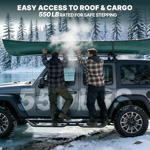 Image of OEDRO Two-Stair Running Boards Compatible for 07-18 Jeep Wrangler JK 4-Door