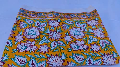 Image of Floral Printed Cotton Fabric Cloth Hand Block Print Fabric Women Material Running Jaipuri Hand Block Printed Women Dress Material Kurtis Natural 44 inch Inches Width 2.5 Meter (Pattern 17)