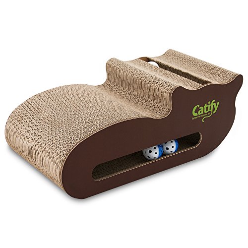 Best Pet Supplies Catify, Inc, Inc, Inc, Cat-Shape Cardboard Scratcher with Catnip (CTM-06)