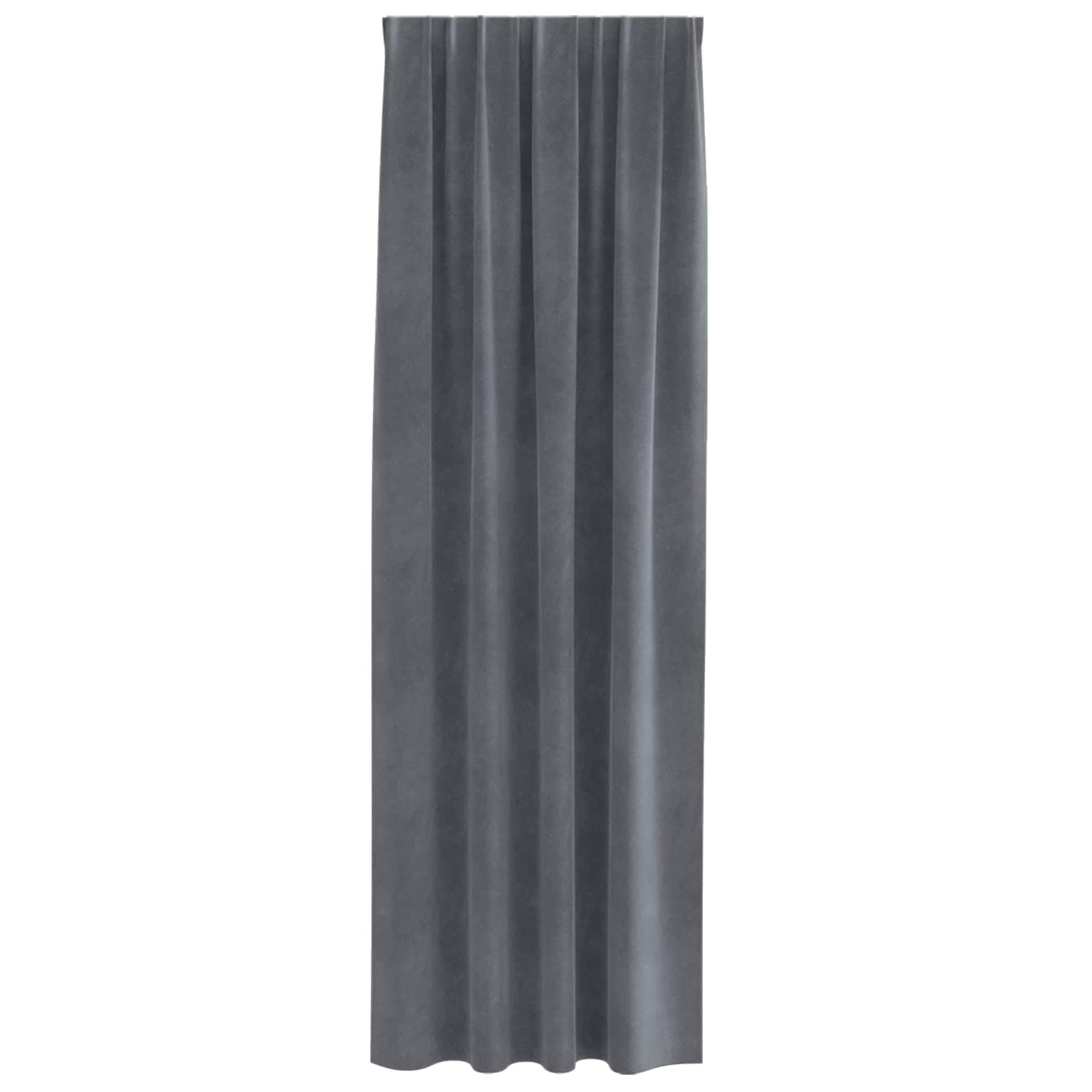 Juego de 2 cortinas opacas de terciopelo, 140 x 260 cm, para dormitorio y salón, diseño moderno en gris claro con trabillas para un fácil montaje