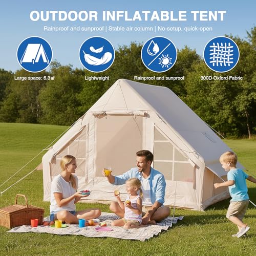 Carpa inflable para camping 4 personas con bomba miniatura 2
