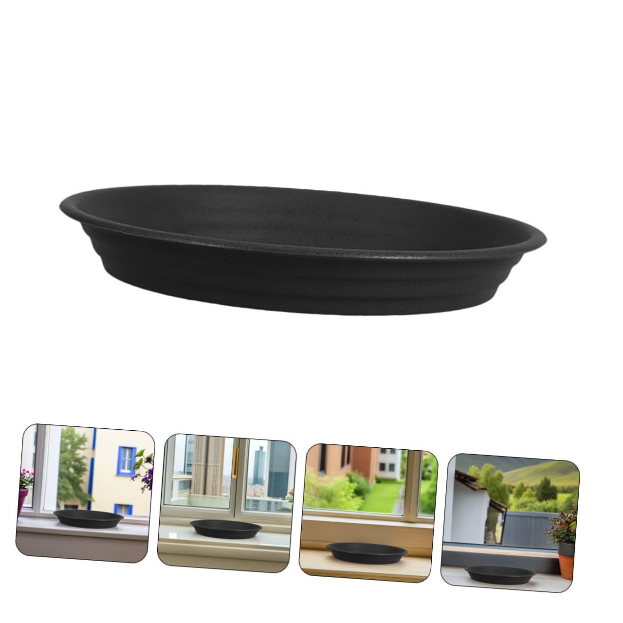 SHOWERORO 5 Platos para Macetas de Plástico PP Bandejas de Drenaje Resistentes de 26 CM de Diámetro Interior y 32 CM Exterior Protectores para Plantas de Interior y Exterior Bandejas