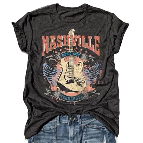 Country Music and Beer Funny Drinking Shirt for Women Summer Vacation T Shirts Vintage Country Shirts Tops