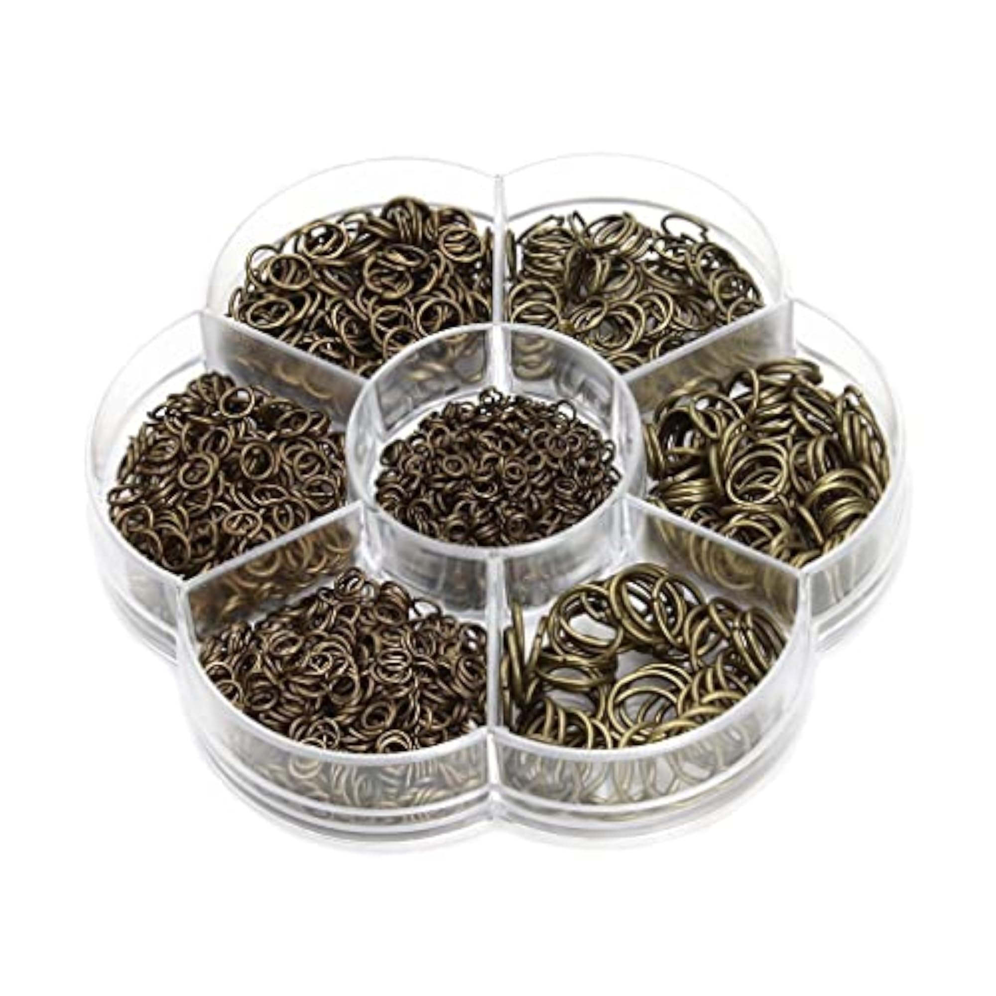 Mixed Size Iron Plated Jump Rings for Jewelry Making, Bronze