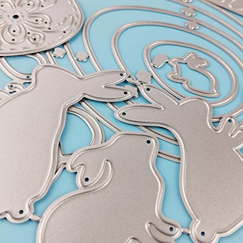 Cieovo 6 Pieces Easter Cutting Dies Bunny Easter Egg Die Set Happy Easter Metal Die Cuts Scrapbooking Card Making Die Cuts Easter Craft Dies Cut Stencils For Diy Embossing Photo Decorative Paper Dies #TOP2