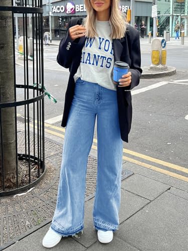 PLNOTME Womens Wide Leg Jeans High Waisted Boyfriend Baggy Trendy Mom Denim Pants with Pockets2