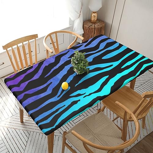 JCAKES Purple Blue Green Camouflage Zebra Stripes Tablecloths Wipeable Table Cloths,Rectangle Fitted Table Cover,For 5 Foot Rectangle Tables 152cmx76cm.