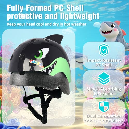 Image of Kids Toddler Bike Helmet, Adjustable and Multi-Sport for Child Boys and Girls, 2 Sizes