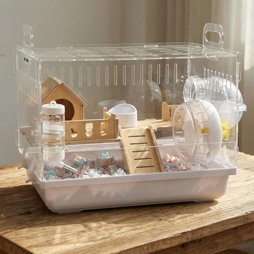 Pretoee 7-in-1 �A�N�����n���X�^�[�P�[�W ���ׂẴA�N�Z�T���[�t�� - ��w�n���X�^�[�n�E�X �����Ȏ��E ���ݖh�~ ���^�y�b�g�}�E�X�G���N���[�W���[�P�[�W �h���[�t�V���A�X�i�l�Y�~�p 14×11×10�C���`(�z���C�g)