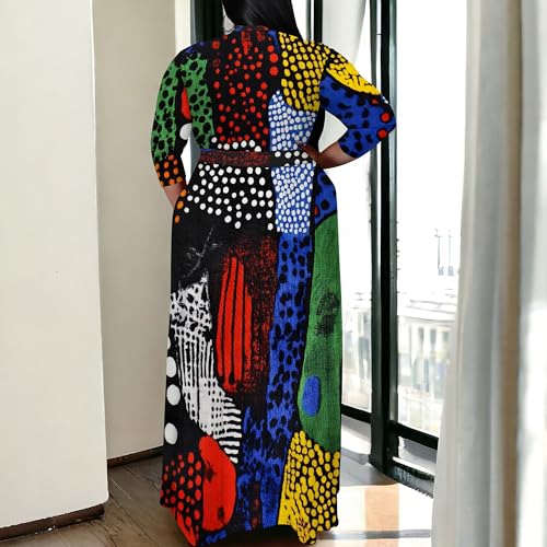 Image of SUZONANA Women's Plus Size Maxi Dresses Casual Loose Short Sleeve Long Maxi Dress with Belt Wedding