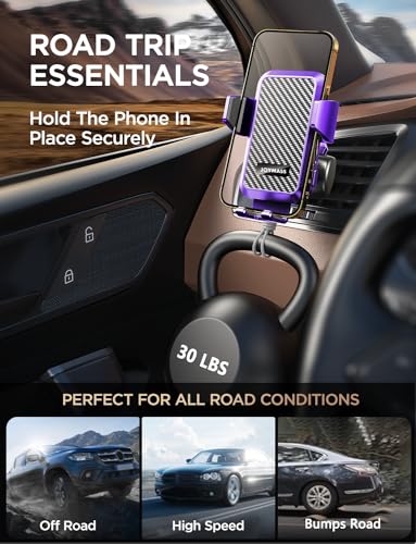 Image of Wireless Car Charger, 15W Fast Charging Auto Clamping Car Charger Cell Phone Holder Mount Vent for iPhone 15 14 13 12 Mini Pro Max, Samsung Galaxy S24 Ultra S23 S22 S21+ Note 20, etc - Purple