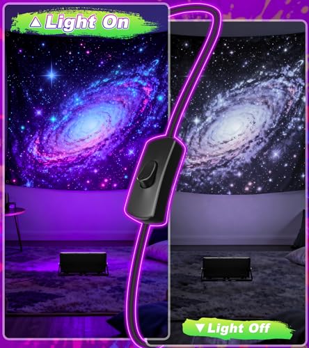 Image of TigQiang 50W 2 Pack LED Black Light IP66 Waterproof,Outdoor Blacklight Flood Light with Plug Switch Cord, for Halloween, Neon Glow in The Dark Party, Body Paint, Fluorescent Poster, Classroom Party