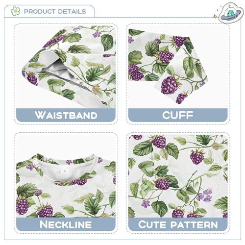 JUNZAN Fresh Dewberry Fruit White Little Girls Sweatshirt Hoodie Long Sleeve Hoodies for Girls Sports 4T3