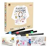 30PCS Fabric Pens Permanent for Clothes, Fabric Markers, Canvas Tote Bags White T Shirts Pillowcases Fine Tip Textile Markers for DIY Baby Shower Games and Craft Paint Pens Gift for Kids and Adults