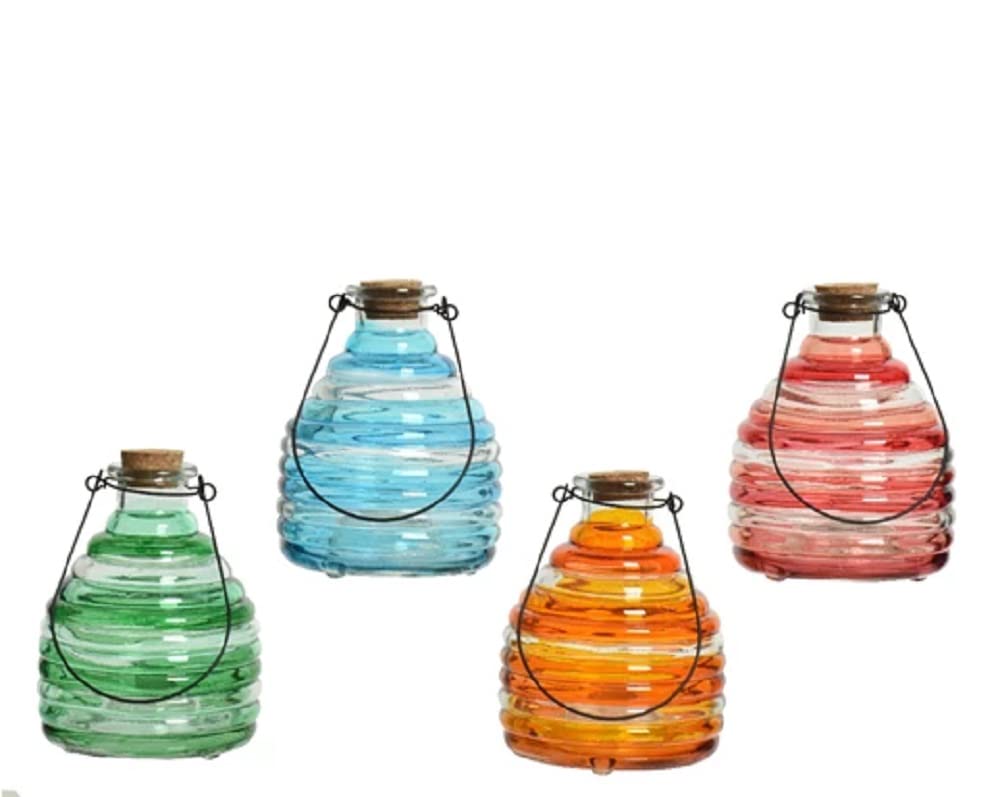 1 Large Glass Wasp Trap Flying Insect Catcher Hanging Honey Pot Bug Trap Bottle