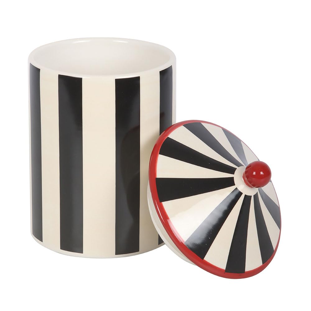 Something Different Wholesale Striped Circus Tent Storage Jar | Unique Home Decor | Black and White Design