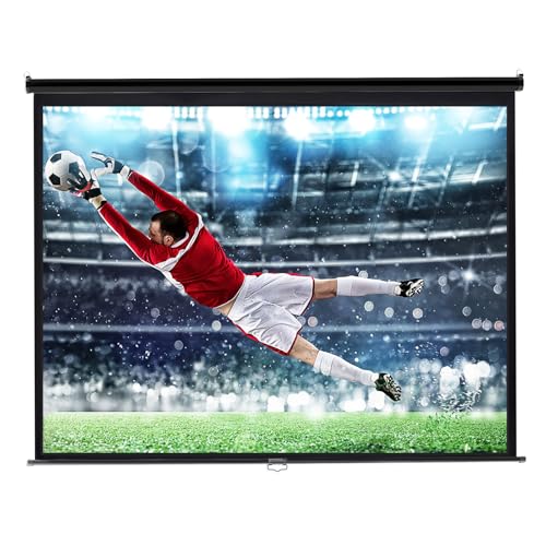 INMOZATA Leinwand Beamer Rollo 210cm, Bild 197 x 147 cm(100 Zoll), Format 4:3, Deckenmontage & Wandmontage Projektor Leinwand für Heimkino Büro Treffen Schule...