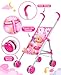 GAGAKU Baby Doll Stroller Playset with 12-inch Doll & Accessories, Foldable Lightweight Toy Stroller for Toddler Girls Kids Ages 1-6, 12
