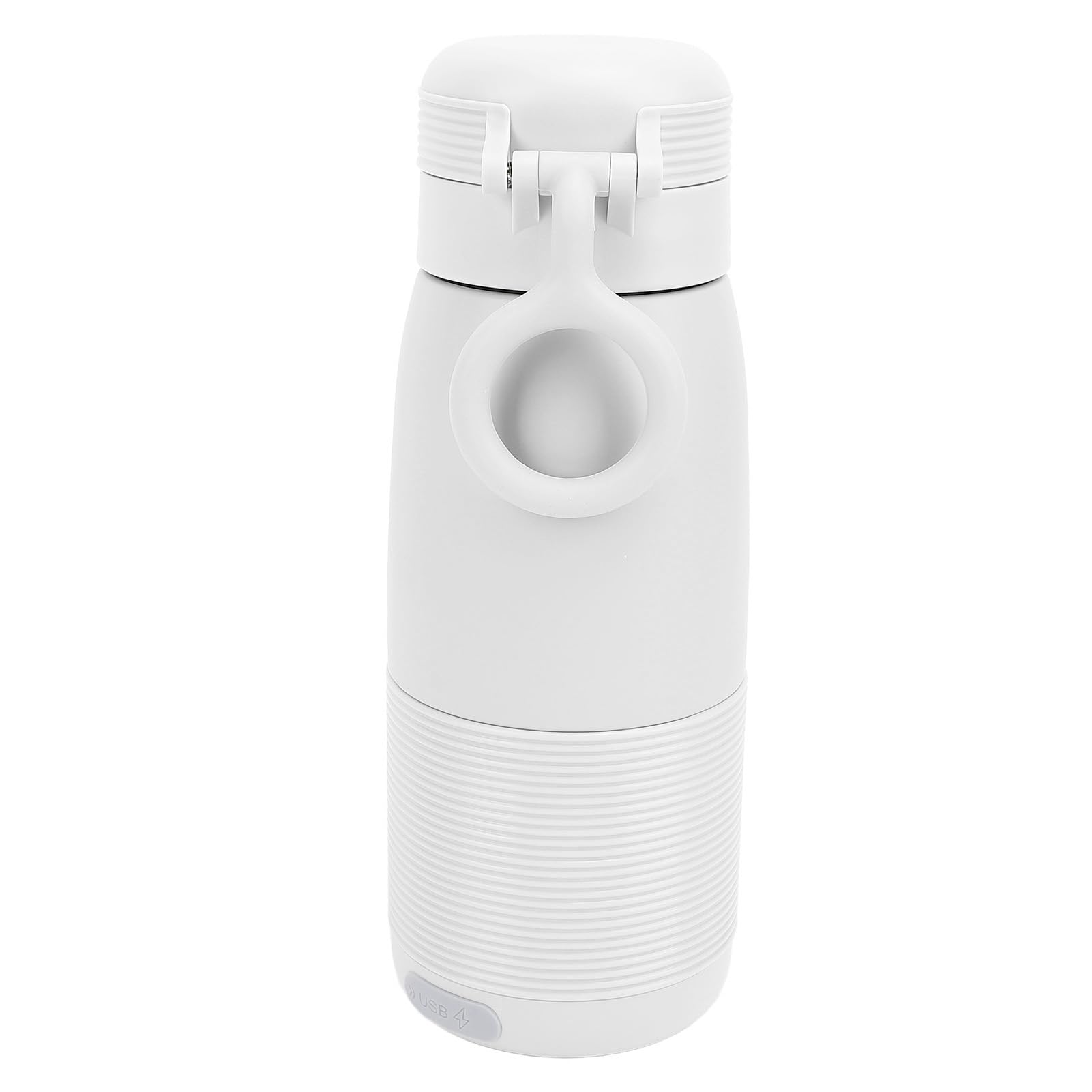 Scaldabiberon da 350 Ml, Scaldalatte Portatile, Facile da Usare, Wireless, Riscaldamento Rapido, Scaldabiberon USB Ricaricabile per Auto All'aperto, Dura (bianca)