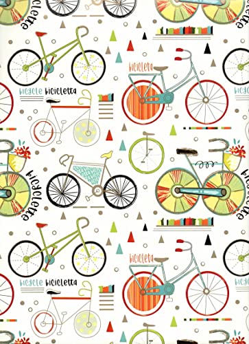 Papier cadeau homme de vélo arkamii grand format 99x69 cm pour anniversaire